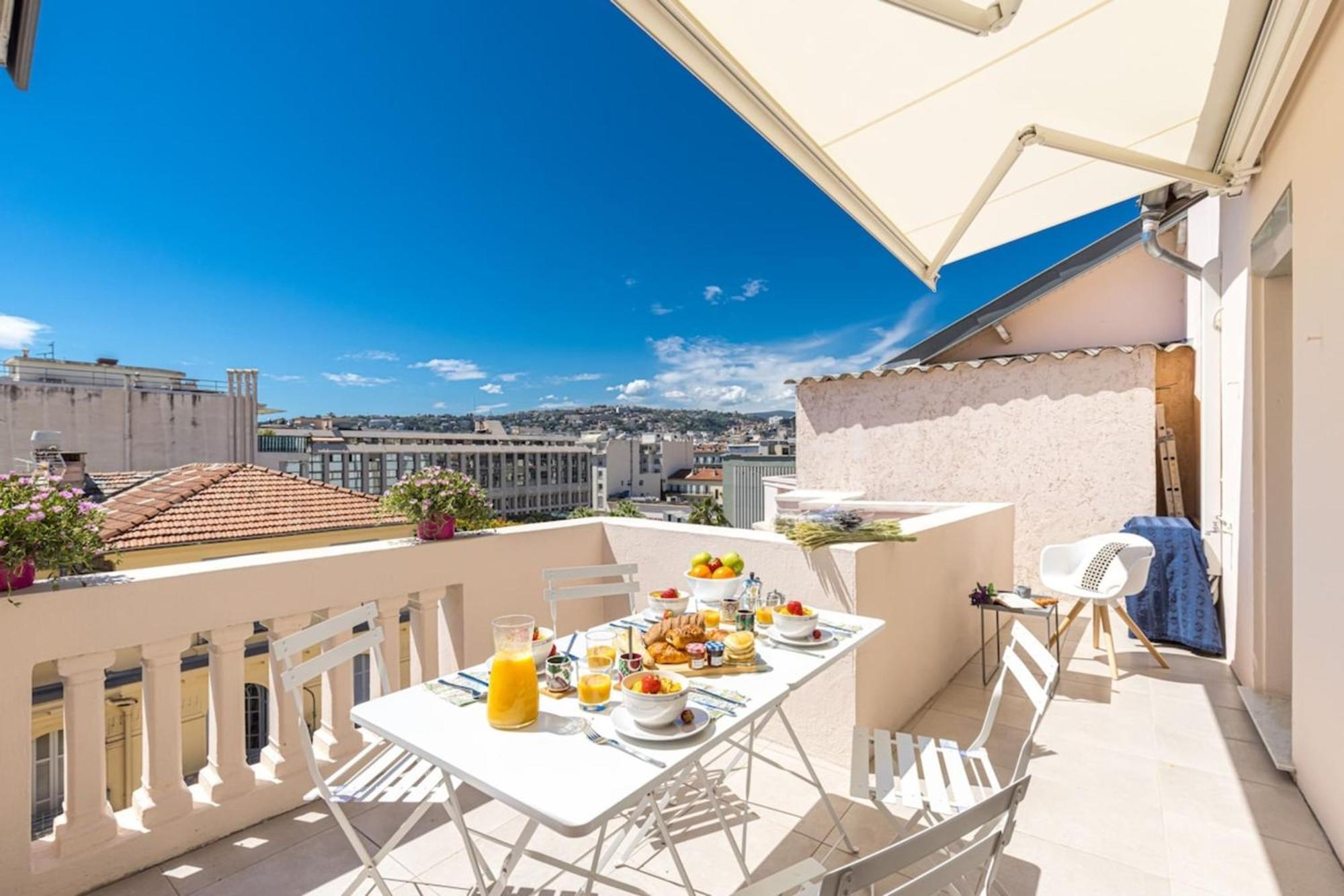 Spitalieri- Sunny Terrace With View -New Apartment Nice Buitenkant foto